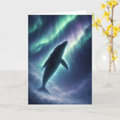 Celestial Whale Northern Lights Card Karte (Gelbe Blume)