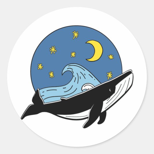 Celestial Whale Runder Aufkleber (Vorderseite)