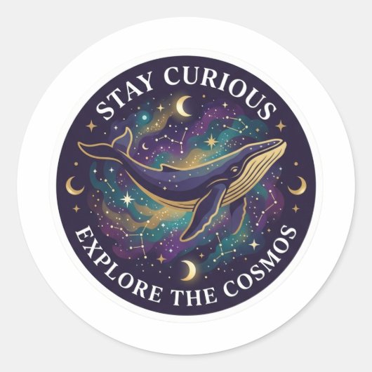  Celestial Whale Space Sticker - Stay Curious Gala (Vorderseite)