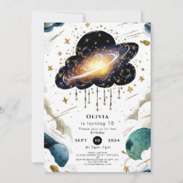 Celestial Whimsy Space Geburtstag Einladung