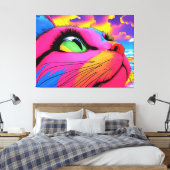 Celestial Whiskers: Ein Traum der Katze Leinwanddruck (Insitu (Schlafzimmer))