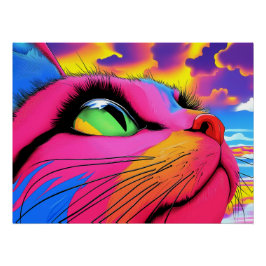 Celestial Whiskers: Ein Traum der Katze Poster