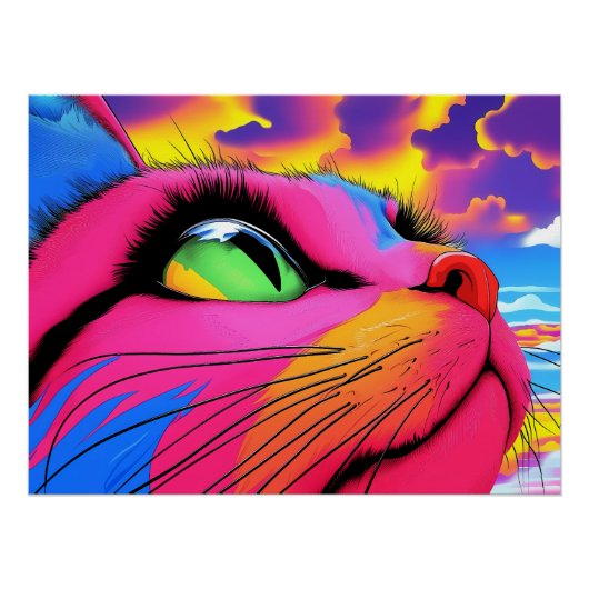 Celestial Whiskers: Ein Traum der Katze Poster (Vorderseite)