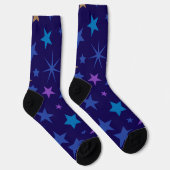 Celestial Whispers Crew Socken - Farbenfrohe Stern (Rechts)