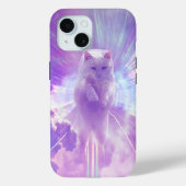 Celestial White Cat - Dreamy & Vibrany Art Case-Mate iPhone Hülle (Rückseite)