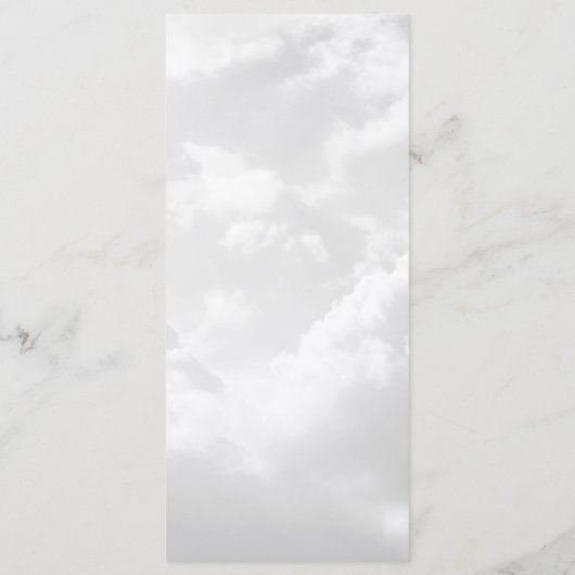 Celestial White Cloudy Sky Dinner Menükarte (Rückseite)