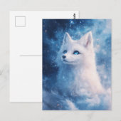 Celestial White Fox in Starry Nebula Postkarte (Vorne/Hinten)