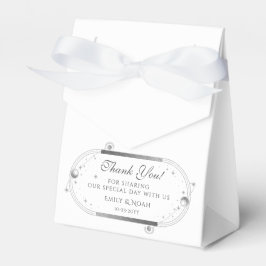 Celestial White Silver Sun Moon Stars Hochzeit Geschenkschachtel
