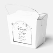 Celestial White Silver Sun Moon Stars Hochzeit Geschenkschachtel (Rückseite)
