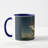 Celestial White Stag Surreal Art Mug Tasse (Links)