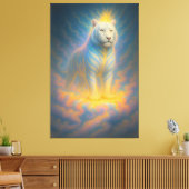 Celestial White Tiger – Divine Rainbow Aura Fantas Leinwanddruck (Insitu (Wohnzimmer))