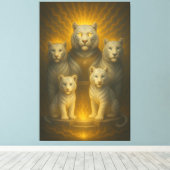 Celestial White Tiger Dynasty – Golden Divine Fami Leinwanddruck (Insitu (Holzboden))