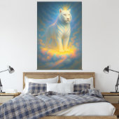 Celestial White Tiger King – Divine Light Guardian Leinwanddruck (Insitu (Schlafzimmer))