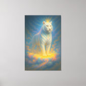 Celestial White Tiger King – Divine Light Guardian Leinwanddruck (Vorderseite)