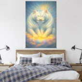 Celestial White Tiger Lovers – Divine Rainbow Clou Leinwanddruck (Insitu (Schlafzimmer))