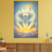 Celestial White Tiger Lovers – Divine Rainbow Clou Leinwanddruck (Insitu (Wohnzimmer))