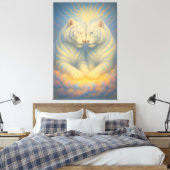 Celestial White Tiger Lovers – Divine Sky Aura Art Leinwanddruck (Insitu (Schlafzimmer))