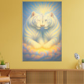 Celestial White Tiger Lovers – Divine Sky Aura Art Leinwanddruck (Insitu (Wohnzimmer))