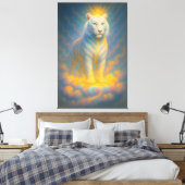 Celestial White Tiger – Radiant Sky Guardian Fanta Leinwanddruck (Insitu (Schlafzimmer))