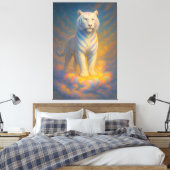Celestial White Tiger – Rainbow Aura Divine Fantas Leinwanddruck (Insitu (Schlafzimmer))