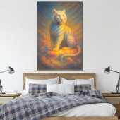 Celestial White Tiger – Rainbow Aura Guardian Fant Leinwanddruck (Insitu (Schlafzimmer))