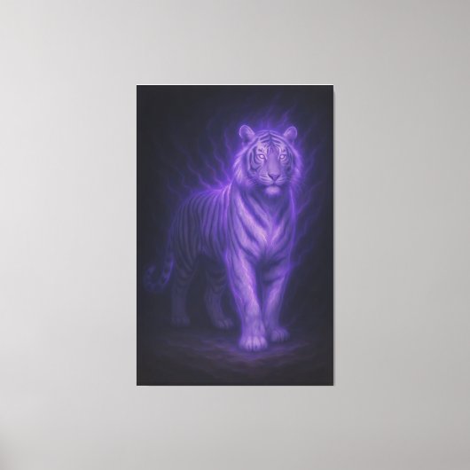 Celestial White Tiger – Sapphire Spirit Surge Leinwanddruck (Vorderseite)