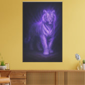 Celestial White Tiger – Sapphire Spirit Surge Leinwanddruck (Insitu (Wohnzimmer))