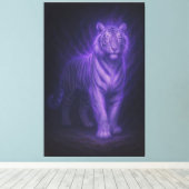 Celestial White Tiger – Sapphire Spirit Surge Leinwanddruck (Insitu (Holzboden))