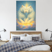 Celestial White Tiger Soulmates – Sacred Light Lov Leinwanddruck (Insitu (Schlafzimmer))