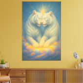 Celestial White Tiger Soulmates – Sacred Light Lov Leinwanddruck (Insitu (Wohnzimmer))