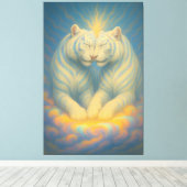 Celestial White Tiger Soulmates – Sacred Light Lov Leinwanddruck (Insitu (Holzboden))