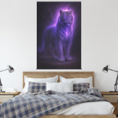 Celestial White Tiger – Stormlit Azure Majesty Leinwanddruck (Insitu (Schlafzimmer))