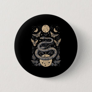 Celestial Wiccan Schlange Moth Moon Phases Hexe Pa Button