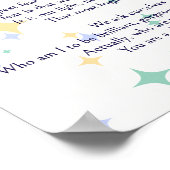 Celestial Williamson Our Deepest Furcht Gedicht Poster (Ecke)