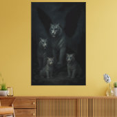 Celestial Winged White Tiger Family – Moonlit Guar Leinwanddruck (Insitu (Wohnzimmer))