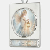 Celestial Winter Angel Lantern of Comfort Banner-Ornament Silber (Links)