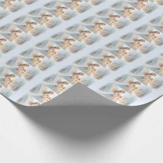 Celestial Winter Angel Lantern of Comfort Geschenkpapier (Ecke)