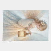 Celestial Winter Angel Lantern of Comfort Geschirrtuch (Horizontal)