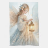 Celestial Winter Angel Lantern of Comfort Geschirrtuch (Vertikal)