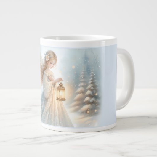 Celestial Winter Angel Lantern of Comfort Jumbo-Tasse (Vorderseite Rechts)