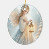 Celestial Winter Angel Lantern of Comfort Keramik Ornament (Links)