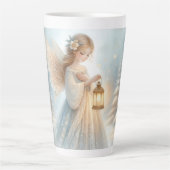 Celestial Winter Angel Lantern of Comfort Milchtasse (Vorderseite)