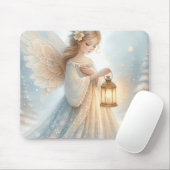 Celestial Winter Angel Lantern of Comfort Mousepad (Mit Mouse)