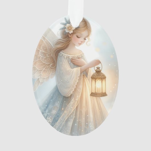 Celestial Winter Angel Lantern of Comfort Ornament (Rückseite)