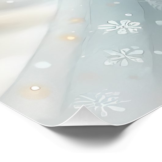 Celestial Winter Angel Lantern of Comfort Poster (Ecke)