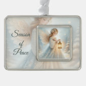 Celestial Winter Angel Lantern of Comfort Rahmen-Ornament Silber (Vorderseite)
