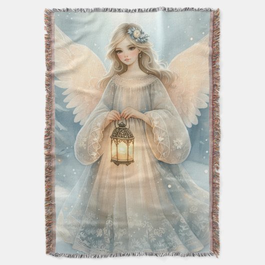 Celestial Winter Angel Lantern of Grace Decke (Vorderseite Vertikal)