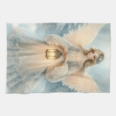 Celestial Winter Angel Lantern of Grace Geschirrtuch (Horizontal)
