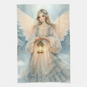 Celestial Winter Angel Lantern of Grace Geschirrtuch (Vertikal)