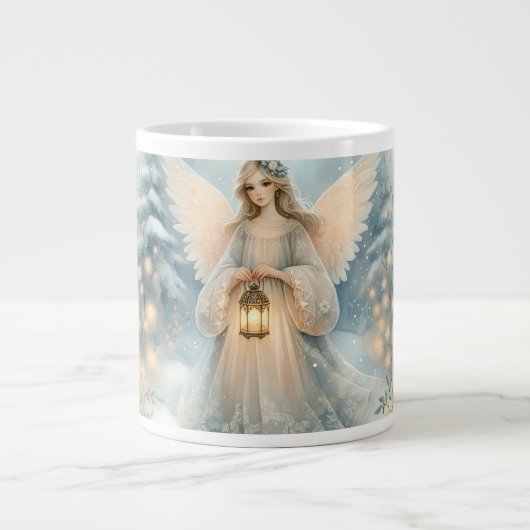 Celestial Winter Angel Lantern of Grace Jumbo-Tasse (Vorderseite)